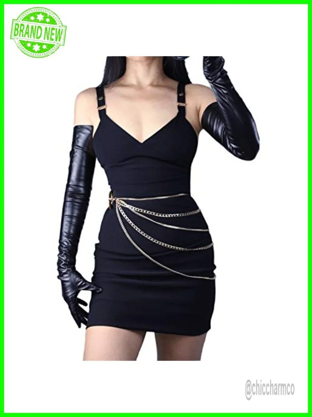 28 Inch Shoulder Length Faux PU Leather Gloves, Touch Screen